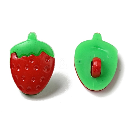 Acrylic Strawberry Shank Buttons X-BUTT-E025-03-1
