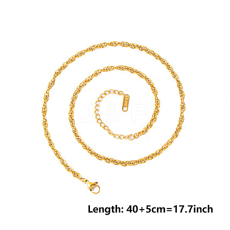 Unisex 304 Stainless Steel Rope Chains Necklaces LM7295-2-1