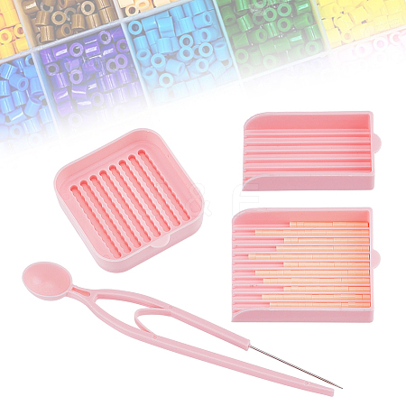1Pc Plastic with Iron Tweezers TOOL-WH0155-238A-1