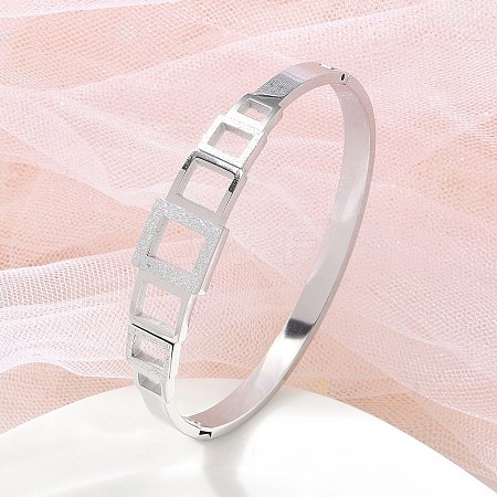 304 Stainless Steel Hinged Bangles for Women BJEW-A011-17P-1