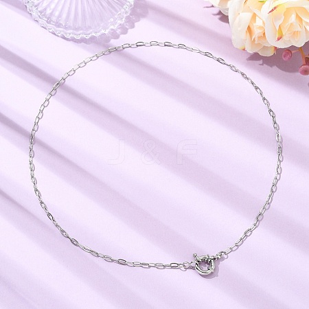 2.5MM 304 Stainless Steel Paperclip Chain Necklaces NJEW-JN06449-02-1