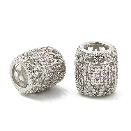 Brass Micro Pave Cubic Zirconia European Beads KK-P297-05P-04-1