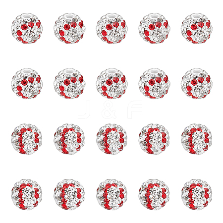 20Pcs Handmade Polymer Clay Rhinestone Beads CLAY-OC0001-12A-1