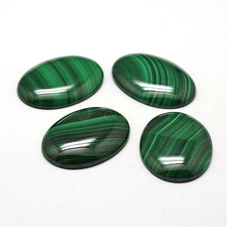 Oval Natural Malachite Cabochons G-O147-03J-1