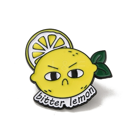 Funny Lemon Bitter Lemon Zinc Alloy Brooches JEWB-Z020-01C-1