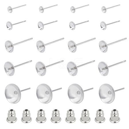 304 Stainless Steel Stud Earring Findings & Ear Nuts STAS-UN0005-85P-1