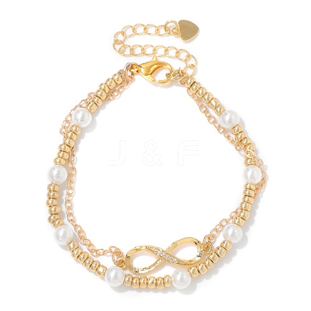 Infinity Alloy Rhinestone Link Multi-strand Bracelets PW-WG5E2F2-01-1