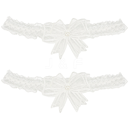 Polyester Lace Elastic Bridal Garters AJEW-WH0007-29-1