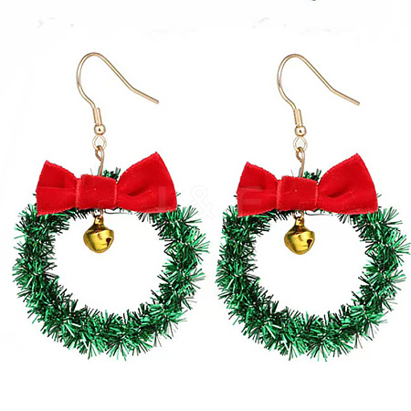 Christmas Theme Alloy Plastic Dangle Earrings FS-WG6FBD6-13-1