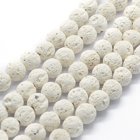 Synthetic Lava Rock Round Beads Strands X-G-E508-04-8mm-1-1