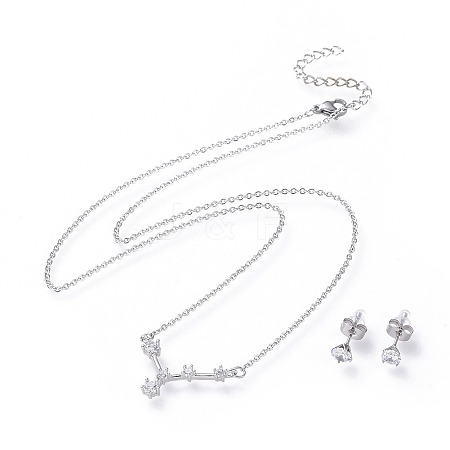 304 Stainless Steel Jewelry Sets SJEW-F211-01G-P-1