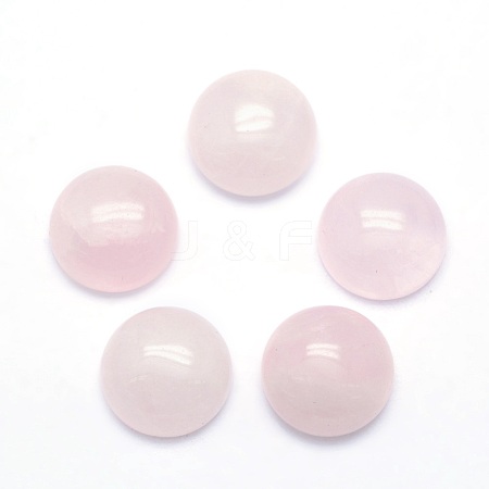 Natural Rose Quartz Cabochons G-P393-R20-8MM-1