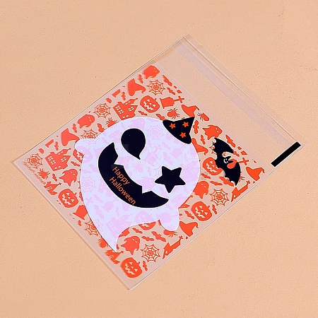 Halloween Theme Ghost Plastic Cookies Bags PW-WG2A525-02-1