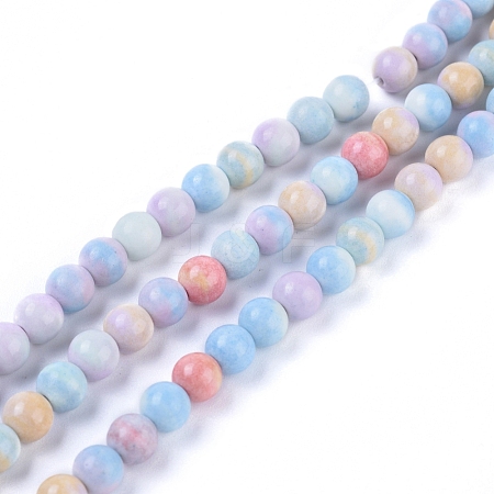 Natural Rainbow Alashan Agate Beads Strands G-G806-04-6mm-1