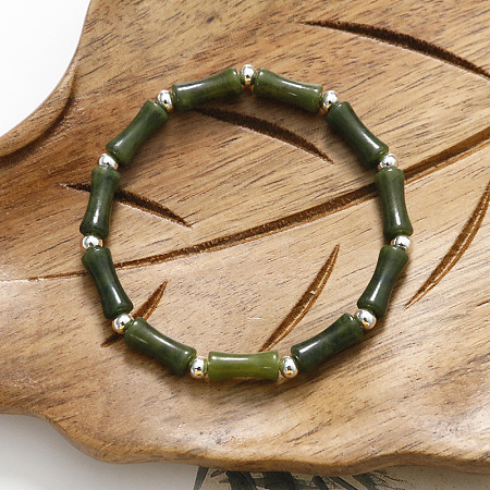 Natural Green Jade Beads Stretch Bracelets for Women Men BS8772-1