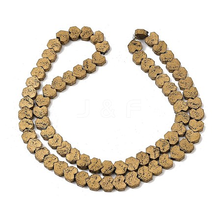 Electroplated Natural Lava Rock Beads Strands G-K388-04B-09-1