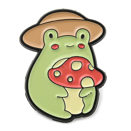 Cartoon Frog Mushroom Zinc Alloy Brooch JEWB-M032-02E-EB-1