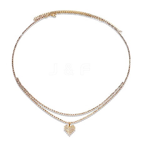 Alloy Crystal Rhinestone Charm Double Layer Waist Belly Chains for Women FS-WGAF3AB-01-1