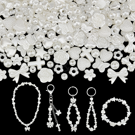 500Pcs 14 Styles Imitated Pearl Acrylic Beads PACR-OC0001-01-1