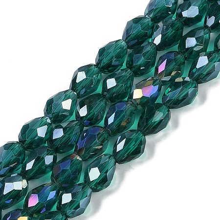 Transparent Electroplate Glass Beads Strands LS-EGLA-N013-T8mm-B24-1