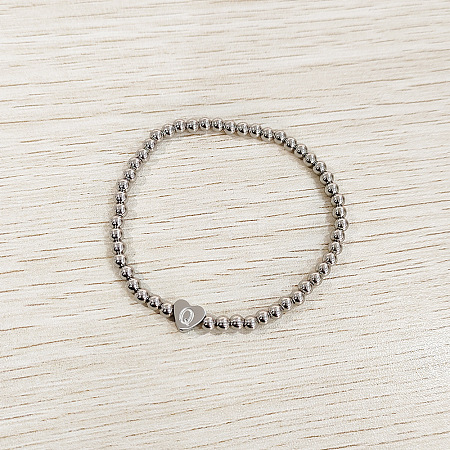 304 Stainless Steel Beads Stretch Bracelets for Women FS-WGC4F34-17-1
