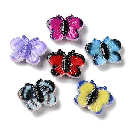 Opaque Printed Acrylic Beads AC-CBAA26B-14-1
