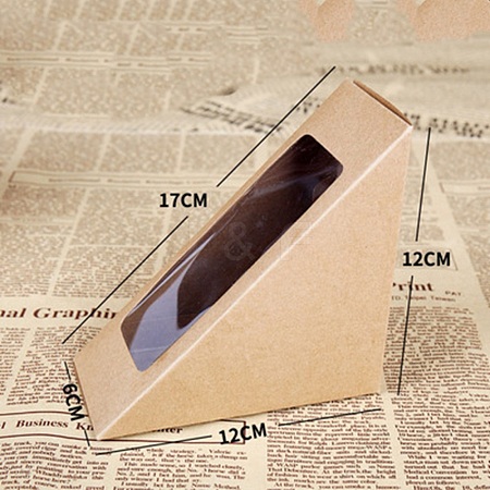 Triangle Kraft Paper Sandwich Box CON-WH0087-63-1