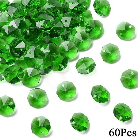 60Pcs Electroplate Glass Links Connectors EGLA-YW0005-60D-1
