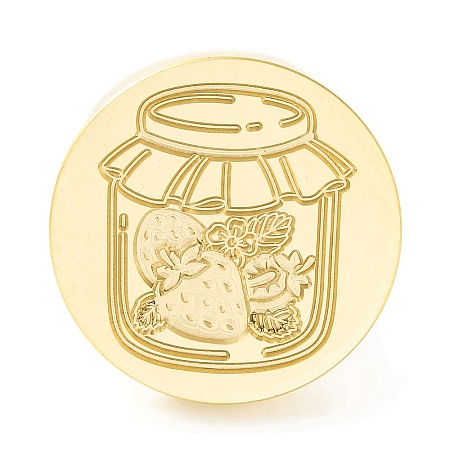 Golden Tone Round Wax Seal Brass Stamp Heads AJEW-Z034-01G-13-1