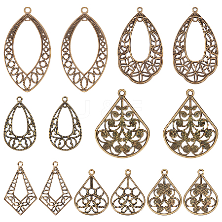 70Pcs 7 Styles Brass Pendants KK-PH0013-45-1