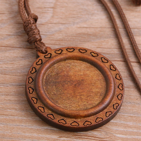 Wood Pendant Cabochons Settings WOOD-H106-26A-02-1