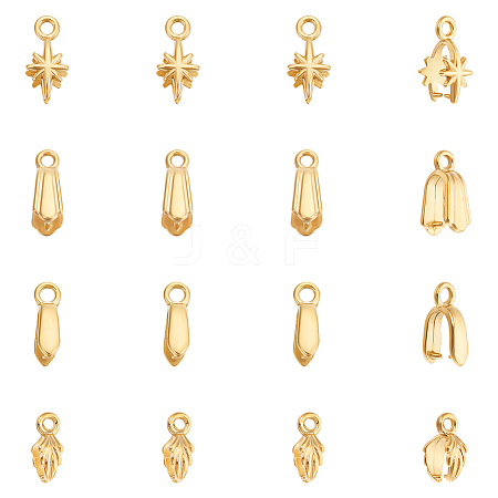 16Pcs 4 Styles 304 Stainless Steel SIce Pick Pinch Bails STAS-UN0059-73G-1