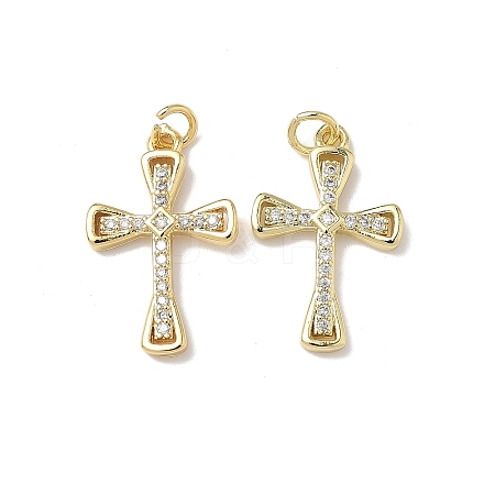 Brass Micro Pave Cubic Zirconia Pendants KK-Q068-49D-G-1