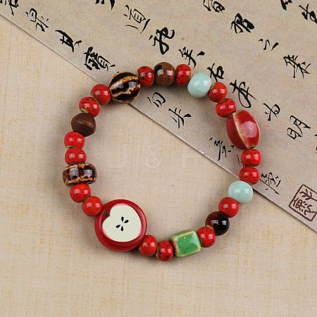 Handmade Porcelain Beaded Stretch Bracelets FS-WG33B94-02-1