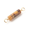 Natural Tiger Eye Connector Charms PALLOY-JF01565-03-4