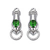 Brass Clear & Green Cubic Zirconia Connector Charms KK-N216-356P-1