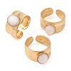 Oval Natural White Jade Finger Rings RJEW-Z057-12G-07-4