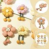 1 Sets 6Pcs 6 Styles Flower Fabric Brooches Mixed Colors ST-CJ0038-001-3