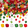 300Pcs 6 Colors Christmas Themed Transparents Glass Beads GLAA-PH0003-53-1