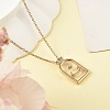 Arch Brass Pendant Necklaces NJEW-H051-05G-2