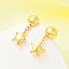 Star 304 Stainless Steel Dangle Stud Earrings EJEW-A125-46G-3