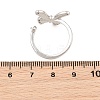 Butterfly Brass Micro Pave Cubic Zirconia & Enamel Cuff Ring Settings KK-CBAC351-05G-3