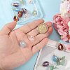 15Pcs 5 Colors Copper Wire Wrapped Natural Amethyst & Brecciated Jasper & Green Aventurine & Rose Quartz & Aquamarine Teardrop Pendants PALLOY-FH00152-3