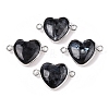 Natural Larvikite Love Heart Pendants G-T138-205K-P-1