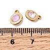 Brass Glass Charms KK-P340-11G-02-3