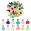 20Pcs Glass Round Pendants PALLOY-YW00064-1