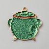 Saint Patrick's Day Glitter Alloy Enamel Pendants ENAM-CJC0003-58F-KCG-1