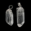 Natural Quartz Crystal Pointed Pendants LS-G-G779-02P-2