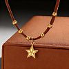 Alloy Star Pendant Faux Suede Cord Necklaces for Women WG50317-01-1