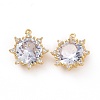 Brass Micro Pave Clear Cubic Zirconia Pendants X-ZIRC-F133-07G-2